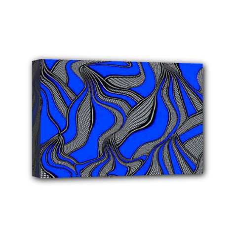 Foolish Movements Blue Mini Canvas 6  X 4  (framed) by ImpressiveMoments