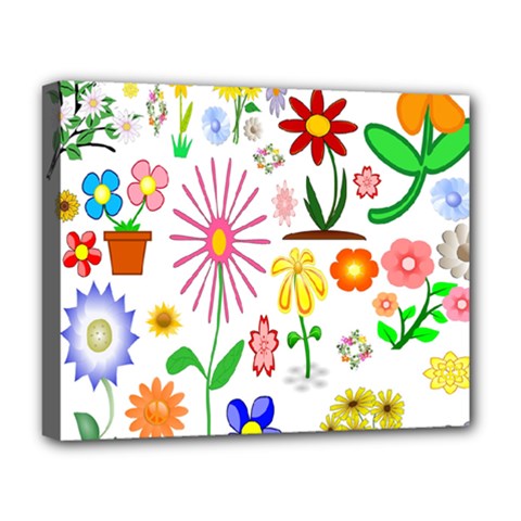 Summer Florals Deluxe Canvas 20  X 16  (framed) by StuffOrSomething