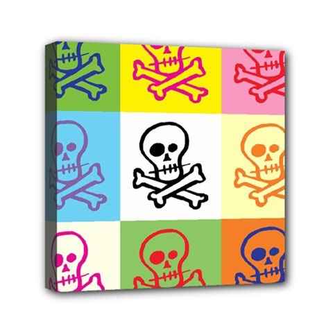 Skull Mini Canvas 6  X 6  (framed) by Siebenhuehner