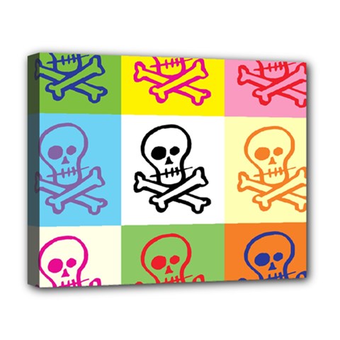 Skull Deluxe Canvas 20  X 16  (framed) by Siebenhuehner