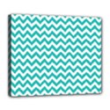 Turquoise And White Zigzag Pattern Deluxe Canvas 24  x 20  (Framed) View1
