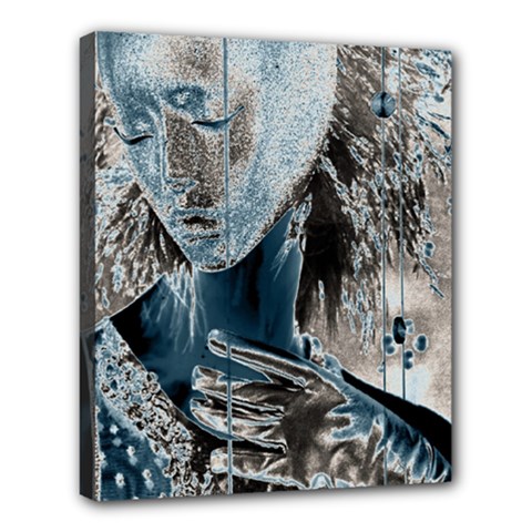 Feeling Blue Deluxe Canvas 24  X 20  (framed) by FunWithFibro
