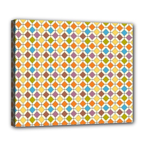 Colorful Rhombus Pattern Deluxe Canvas 24  X 20  (stretched) by LalyLauraFLM