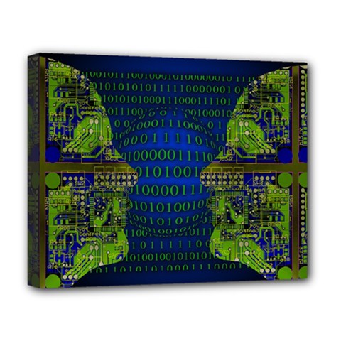 Binary Communication Deluxe Canvas 20  X 16  (framed) by StuffOrSomething