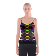 Sassy Lips  All Over Print Spaghetti Strap Top by OCDesignss