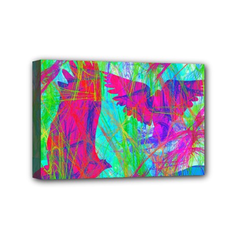 Birds In Flight Mini Canvas 6  X 4  (framed) by icarusismartdesigns