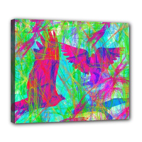 Birds In Flight Deluxe Canvas 24  X 20  (framed) by icarusismartdesigns