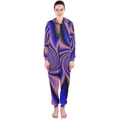 Purple Blue Swirl Hooded Onepiece Jumpsuit by LalyLauraFLM