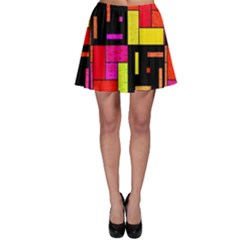 Squares And Rectangles Skater Skirt by LalyLauraFLM