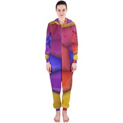 3d Colorful Shapes Hooded Onepiece Jumpsuit by LalyLauraFLM