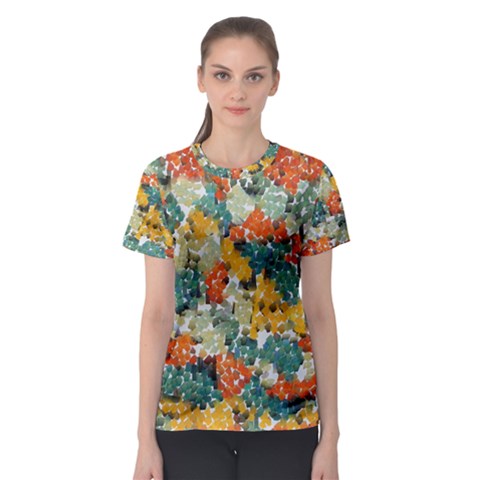 Paint Strokes In Retro Colorswomen s Sport Mesh Tee by LalyLauraFLM