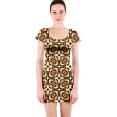 Faux Animal Print Pattern Short Sleeve Bodycon Dress by GardenOfOphir