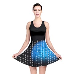 Binary Rain Reversible Skater Dress by StuffOrSomething
