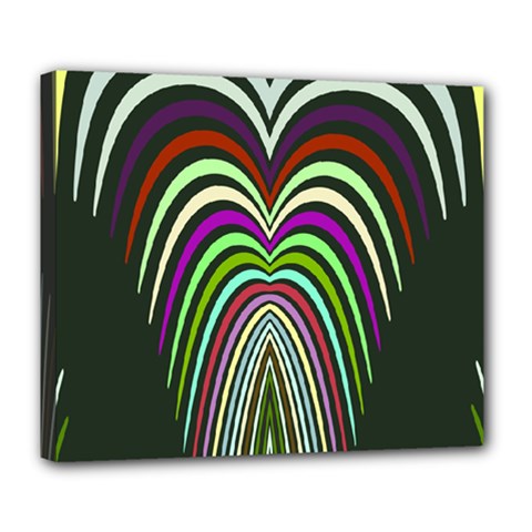 Symmetric Waves Deluxe Canvas 24  X 20  (stretched) by LalyLauraFLM