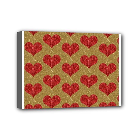 Sparkle Heart  Mini Canvas 7  X 5  (framed) by Kathrinlegg