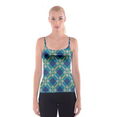 Squares And Stripes Pattern Spaghetti Strap Top by LalyLauraFLM