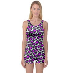 Florescent Pink Cheetah  Women s Boyleg One Piece Swimsuit by OCDesignss