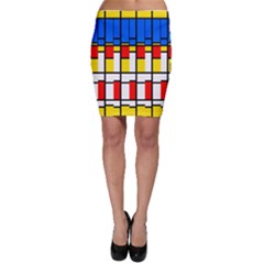 Colorful Rectangles Pattern Bodycon Skirt by LalyLauraFLM