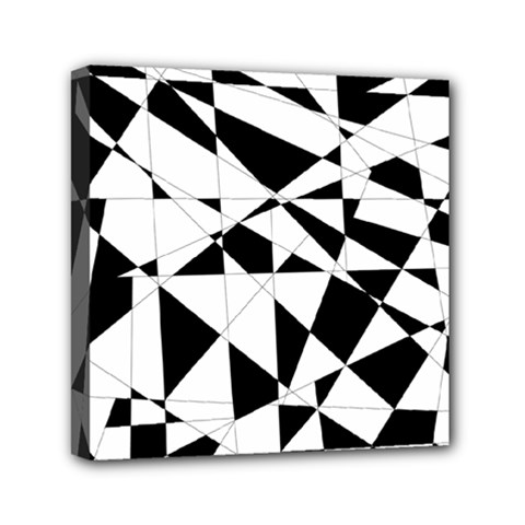 Shattered Life In Black & White Mini Canvas 6  X 6  (framed) by StuffOrSomething