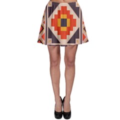 Rustic Abstract Design Skater Skirt by LalyLauraFLM