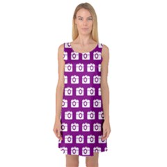 Modern Chic Vector Camera Illustration Pattern Sleeveless Satin Nightdresses by GardenOfOphir