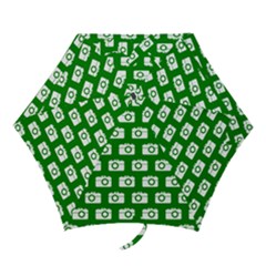 Modern Chic Vector Camera Illustration Pattern Mini Folding Umbrellas by GardenOfOphir