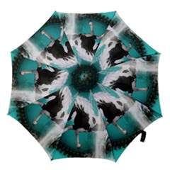 Beautiful Horse With Water Splash  Hook Handle Umbrellas (large) by FantasyWorld7
