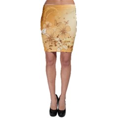 Wonderful Flowers With Butterflies Bodycon Skirts by FantasyWorld7