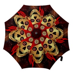 Funny, Happy Skull Hook Handle Umbrellas (medium) by FantasyWorld7