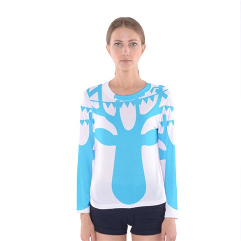 Party Deer With Bunting Women s Long Sleeve T-shirts by CraftyLittleNodes