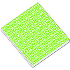 Lime Green And White Owl Pattern Small Memo Pads by GardenOfOphir
