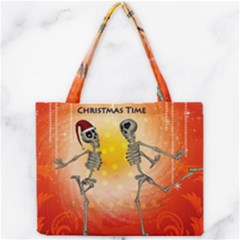 Dancing For Christmas, Funny Skeletons Tiny Tote Bags by FantasyWorld7