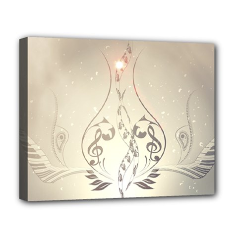 Music, Piano With Clef On Soft Background Deluxe Canvas 20  X 16   by FantasyWorld7