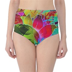 Floral Abstract 1 High-waist Bikini Bottoms by MedusArt