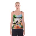 Tropical Design With Surfboarder Spaghetti Strap Tops View1