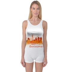 Barcelona City Art Women s Boyleg One Piece Swimsuits by hqphoto