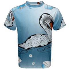 Wonderful Swan Made Of Floral Elements Men s Cotton Tees by FantasyWorld7