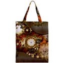 Steampunk, Wonderful Steampunk Design With Clocks And Gears In Golden Desing Zipper Classic Tote Bags View1