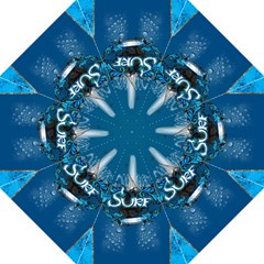 Surf, Surfboard With Water Drops On Blue Background Hook Handle Umbrellas (large) by FantasyWorld7
