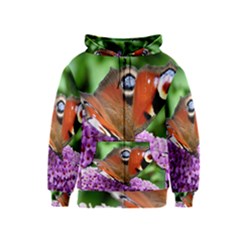 Peacock Butterfly Kids Zipper Hoodies by trendistuff