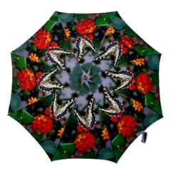 Butterfly Flowers 1 Hook Handle Umbrellas (small) by trendistuff
