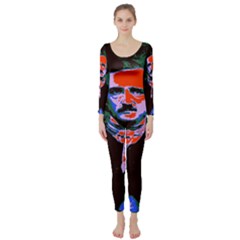 Edgar Allan Poe Pop Art  Long Sleeve Catsuit by icarusismartdesigns