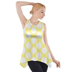 Yellow Polkadot Side Drop Tank Tunic by Zandiepants
