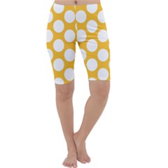 Sunny Yellow Polkadot Cropped Leggings by Zandiepants