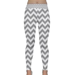 Grey And White Zigzag Yoga Leggings by Zandiepants
