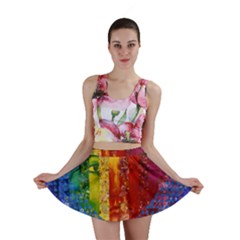 Conundrum I, Abstract Rainbow Woman Goddess  Mini Skirts by DianeClancy