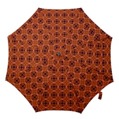 Peach Purple Abstract Moroccan Lattice Quilt Hook Handle Umbrellas (small) by DianeClancy