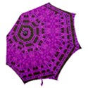 Bright Pink Black Geometric Pattern Hook Handle Umbrellas (Small) View2