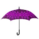 Bright Pink Black Geometric Pattern Hook Handle Umbrellas (Small) View3