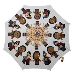 The Walking Dead   Main Characters Chibi   Amc Walking Dead   Manga Dead Hook Handle Umbrellas (large) by PTsImaginarium
